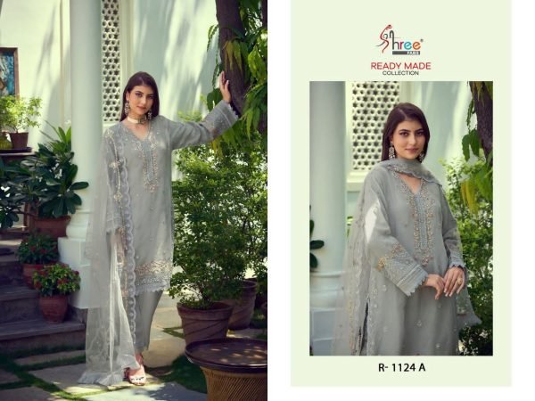Gray Oraganza Pakistani Suit  Pakistani Suits Wholesale