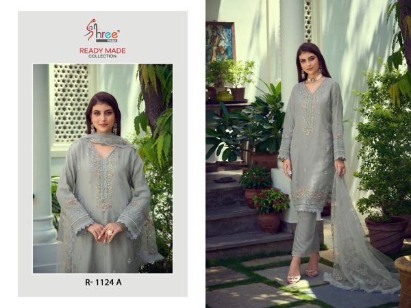Gray Oraganza Pakistani Suit  Pakistani Suits Wholesale