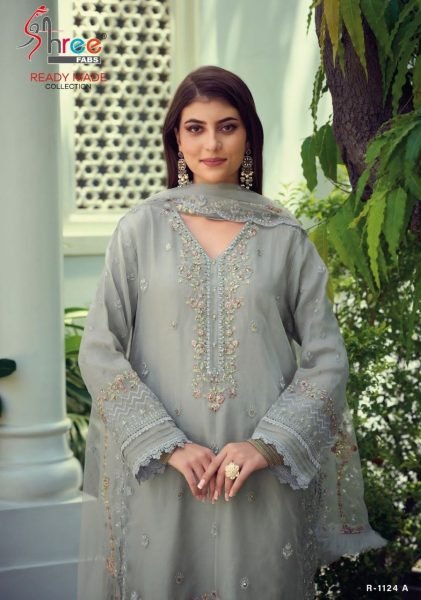 Gray Oraganza Pakistani Suit  Pakistani Suits Wholesale