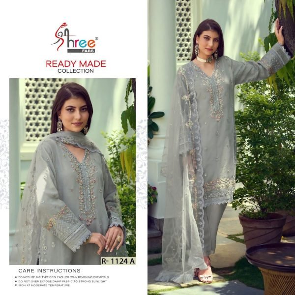 Gray Oraganza Pakistani Suit  Pakistani Suits Wholesale