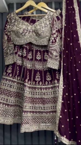 Great Wine Digital Sequins Faux Georgette Engagement Wear Lehenga Choli  Designer Lehenga Choli