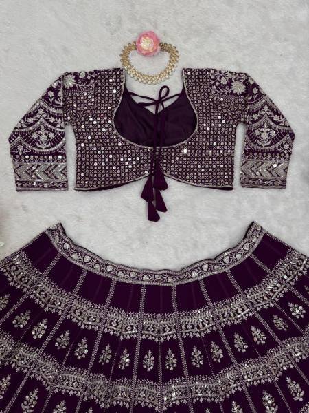 Great Wine Digital Sequins Faux Georgette Engagement Wear Lehenga Choli  Designer Lehenga Choli