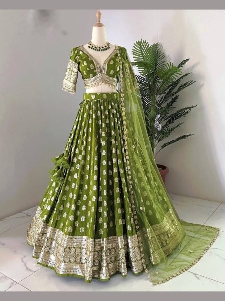  Green color Georgette Embroidery Sequence Work    lehenga wholesale Designer Lehenga Choli
