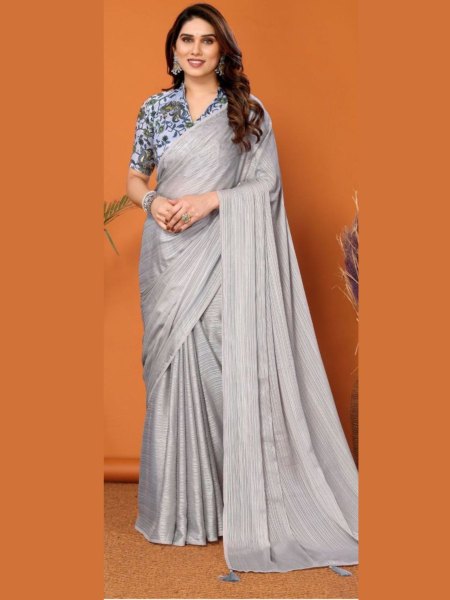 Grey Color Kalamkari Catalogue Saree Saree Collection  Designer Wedding Sarees Wholesale