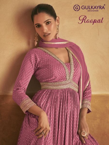 Gulkayra Designer Roopal Viscose Silk Gown Set with Dupatta Premium Party Collection 2025 