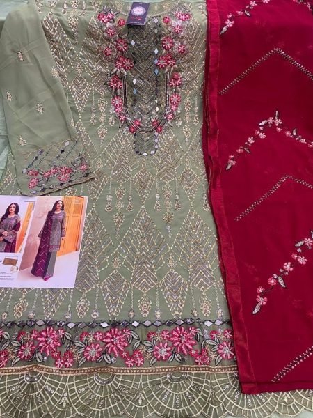 H 63 FAUX GEORGETTE SALWAR SUIT Pakistani Suits Wholesale