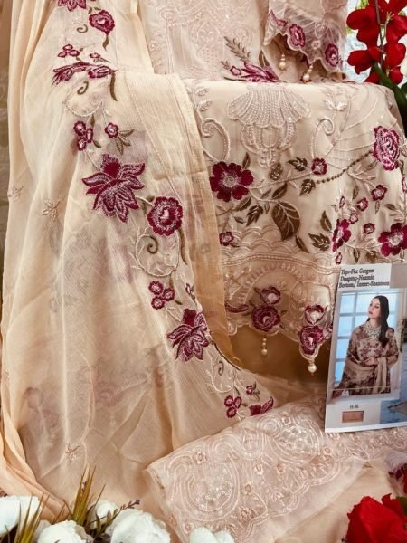 H 86 Beautiful Pakistani Suits  Ethnic Wear Faux Georgette Embroidered Dresses Pakistani Suits Wholesale