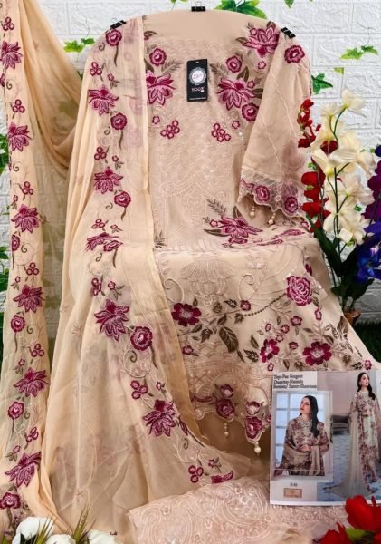 H 86 Beautiful Pakistani Suits  Ethnic Wear Faux Georgette Embroidered Dresses Pakistani Suits Wholesale