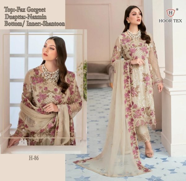 H 86 Beautiful Pakistani Suits  Ethnic Wear Faux Georgette Embroidered Dresses Pakistani Suits Wholesale