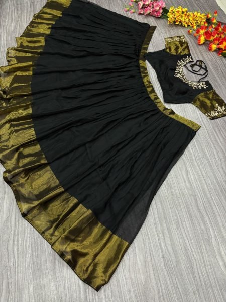 Half Saree Lehenga Set New Collection Chiffon Jari Patta Heavy Work Royal Export Bestseller Half Saree Lehenga