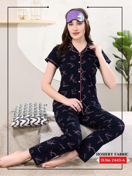 Half Sleeve Cotton Nightwear Set for Ladies Comfortable Pajama Set for Daily Use Night Suit Wholesale