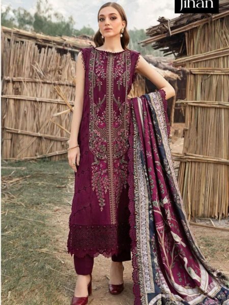 Handcrafted Kashmiri Embroidered Rayon Cotton Top   Breathable Cotton Dupatta Set 