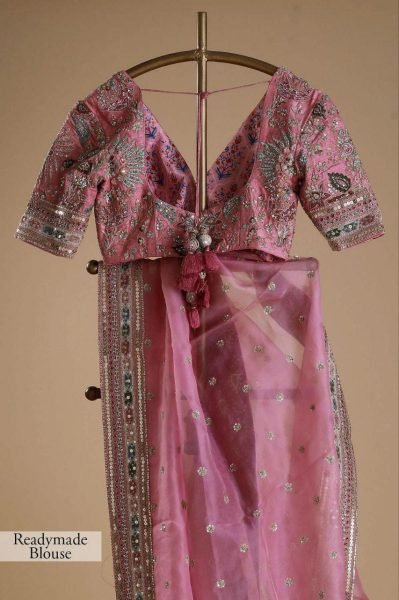 elegant handcrafted organza saree with floral sequin detailing festive pick in multiple color options Organza Sarees Wholesale