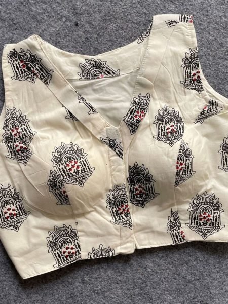 Handloom Khadi Cotton Top with Jharokha Print Ready to Wear at Reseller Special Price