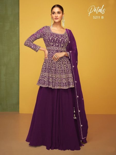  Havy Blooming Georgette With Sequence And Mirror Work Plazzo Suits   Designer Plazzo Salwar Suits Wholesale
