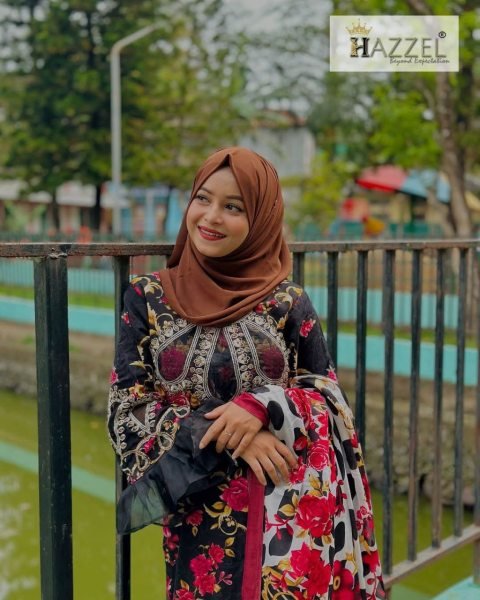 Hazzel Floral Cotton Suit with Heavy Embroidery and Matching Dupatta At Wholesale Price Pakistani Suits Wholesale