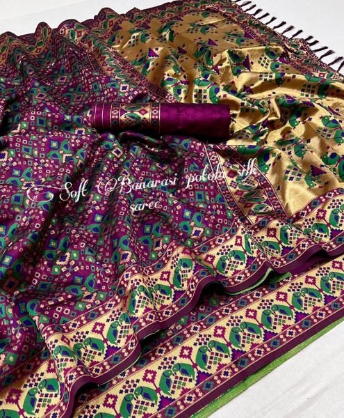 Heavy Banarasi Patola Weaving Silk Saree  Banarasi Saree Wholesale