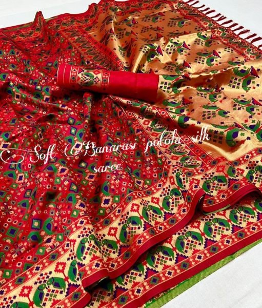 Heavy Banarasi Patola Weaving Silk Saree  Banarasi Saree Wholesale