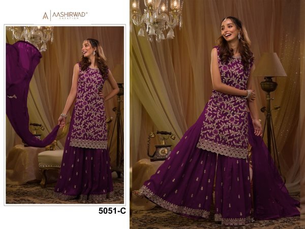 Heavy Blooming Georgette With Embroidery Sequence Work Plazzo Suit Designer Plazzo Salwar Suits Wholesale