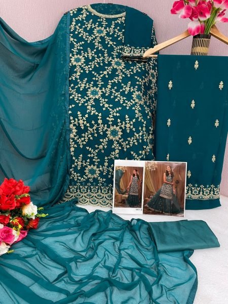Heavy Blooming Georgette With Embroidery Sequence Work Plazzo Suit Designer Plazzo Salwar Suits Wholesale
