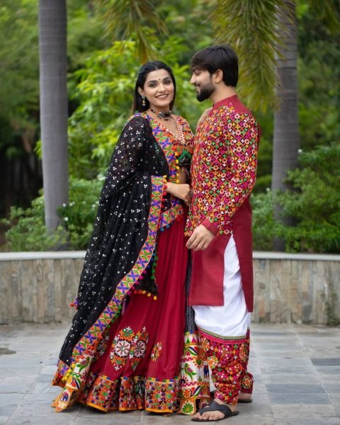 Heavy Butter Silk Lehenga Choli With Real Mirror Work  Navratri Lehnega Choli