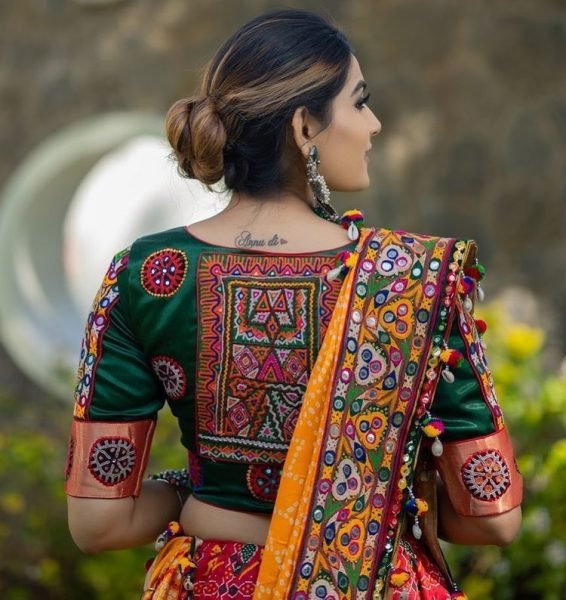 Heavy Butter Silk Navratri Lehenga Choli With Mirror Work Dupatta Navratri Lehnega Choli