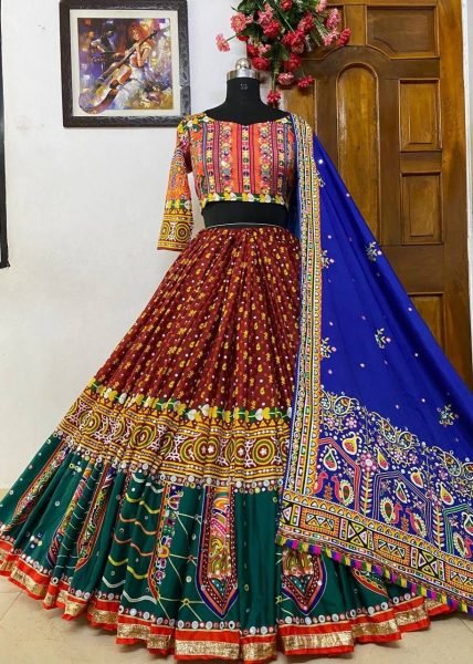 HEAVY BUTTER SILK WITH DIGITAL PRINT Navratri Lehenga Choli  Navratri Lehnega Choli