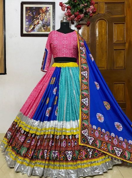 HEAVY BUTTER SILK WITH DIGITAL PRINT Navratri Lehenga Choli  Navratri Lehnega Choli
