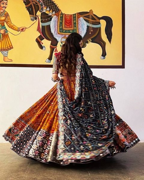 HEAVY BUTTER SILK WITH DIGITAL PRINT Navratri Lehenga Choli  Navratri Lehnega Choli