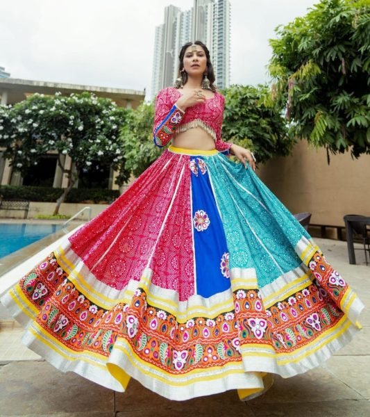 HEAVY BUTTER SILK WITH DIGITAL PRINT Navratri Lehenga Choli  Navratri Lehnega Choli