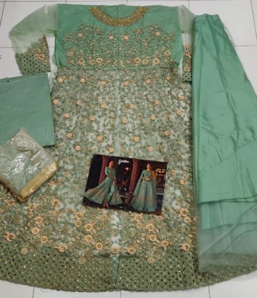 Heavy Butterfly  Net With Embroidery Work Anarkali Collection  Anarakali Gown Wholesale