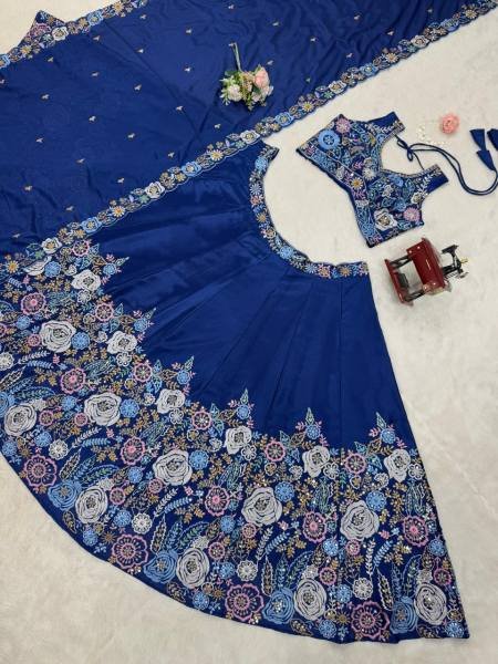 Heavy Chinon Silk Semi Stitched Lehenga with Thread   Sequins Work  Choli   Dupatta Set Designer Lehenga Choli