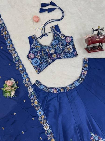 Heavy Chinon Silk Semi Stitched Lehenga with Thread   Sequins Work  Choli   Dupatta Set Designer Lehenga Choli