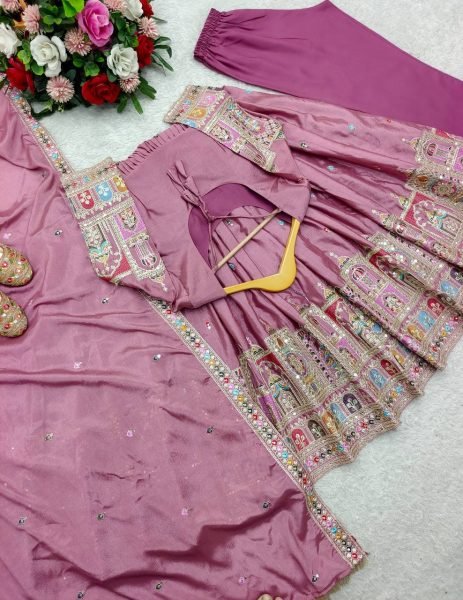 Heavy Chinon Anarkali Gown Set with Heavy Dori   Sequin Work Ready to Wear Ready To Wear Collection