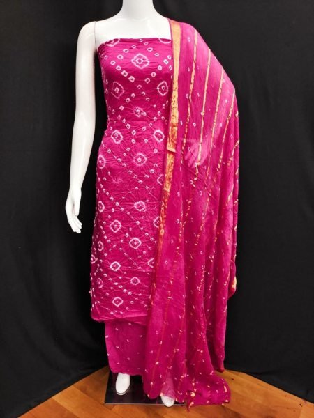 Heavy Cotton And Bandhani Dress Material Bandhani Dress Material