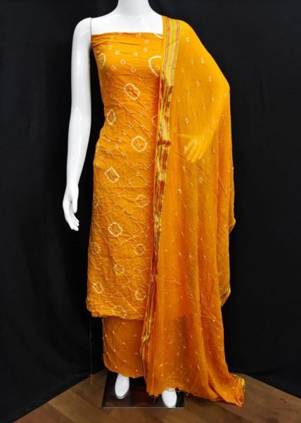 Heavy Cotton And Bandhani Dress Material Bandhani Dress Material
