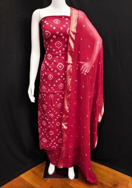 Heavy Cotton And Bandhani Dress Material Bandhani Dress Material