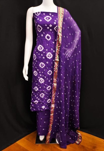 Heavy Cotton And Bandhani Dress Material Bandhani Dress Material