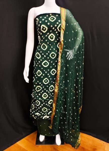Heavy Cotton And Bandhani Dress Material Bandhani Dress Material