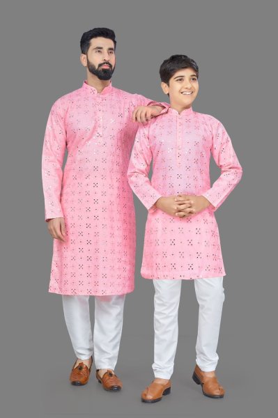  Heavy Cotton Fabric Long Kurta for Kids and Mens combo  Father Son Collection 