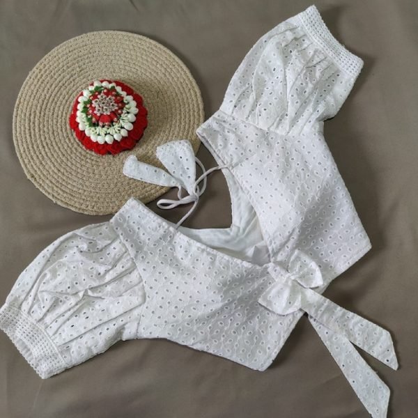 Heavy Cotton Hakoba With Fancy Lace Blouse  Blouse Collection