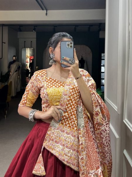  Heavy Cotton Lehenga Choli For Festival Collection Navratri Lehnega Choli