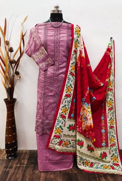 Heavy Cotton With Embroidery Work Pakisatani suit Collection  Pakistani Suits Wholesale