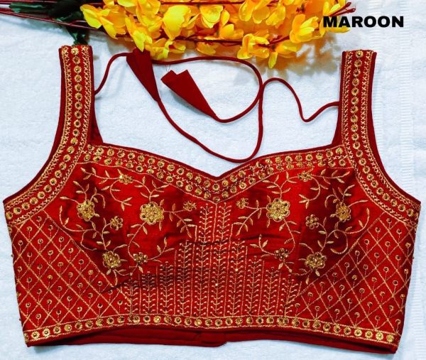 Heavy Diamond Work Embroidery Design Work Blouse  Blouse Collection