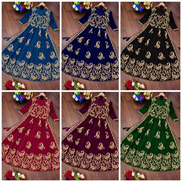 Heavy Embroidered Nayra Cut Georgette Kurti  Georgette Kurti 