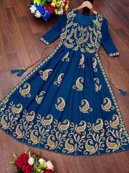 Heavy Embroidered Nayra Cut Georgette Kurti  Georgette Kurti 