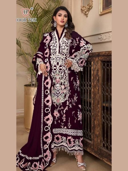 Heavy Embroidered Purple Georgette Dress Designer Pakistani Suit for Partywear