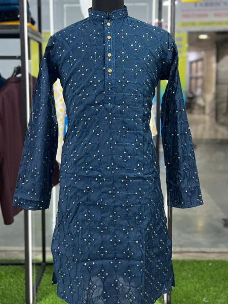 Heavy Embroidery Mens Coton Kurta Pajama Collection Mens Wear