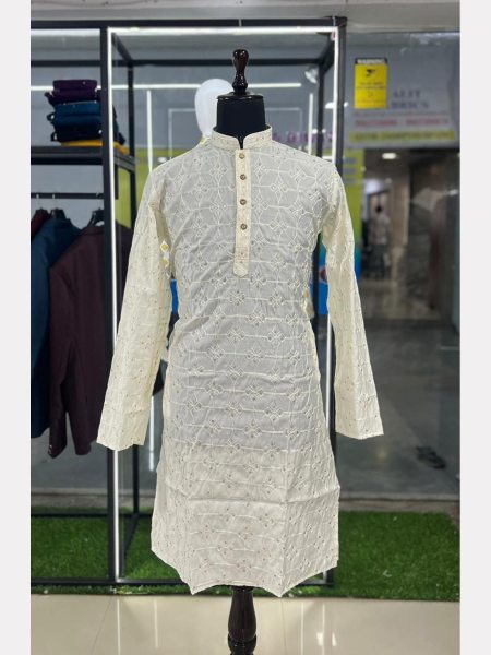 Heavy Embroidery Mens Coton Kurta Pajama Collection Kurta Pajama Wholesale