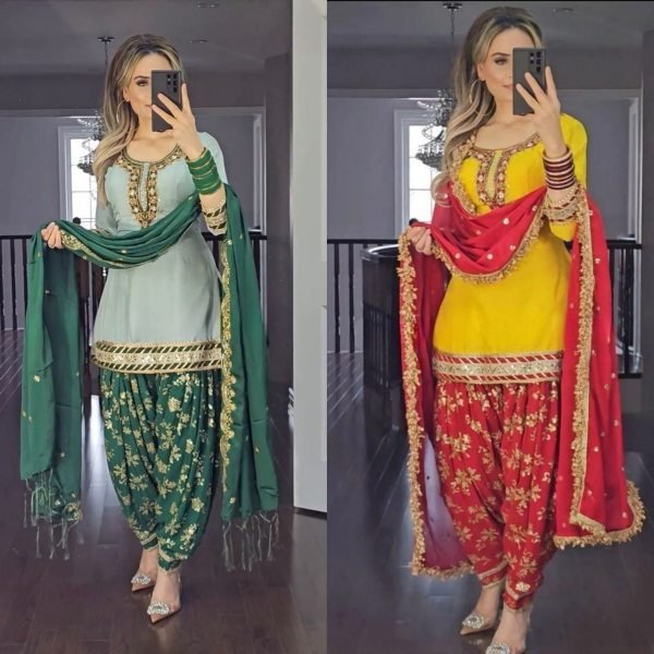 Heavy Embroidery Sequence Work Faux Georgette Salwar Suist  Ready To Wear Collection